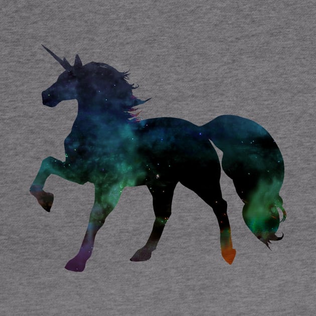 Galaxy Unicorn Silhouette by FishWithATopHat